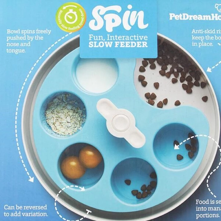 PET DREAMHOUSE SPIN Palette Blue - miska spowalniająca jedzenie dla psa, poziom średni - 3