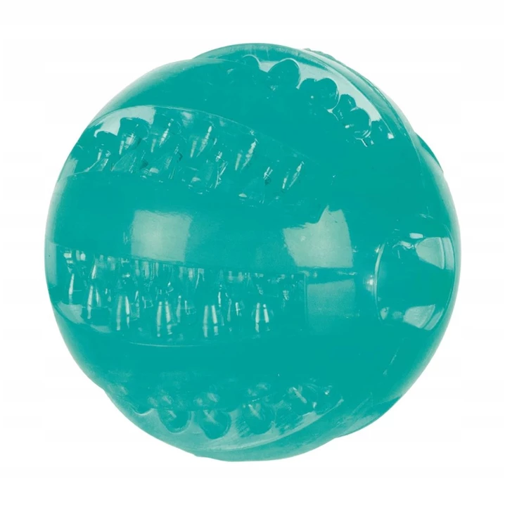 TRIXIE Denta Fun - miętowa piłka dla psa do ukrywania smakołyków, gryzak dentystyczny z gumy TRP 6cm
