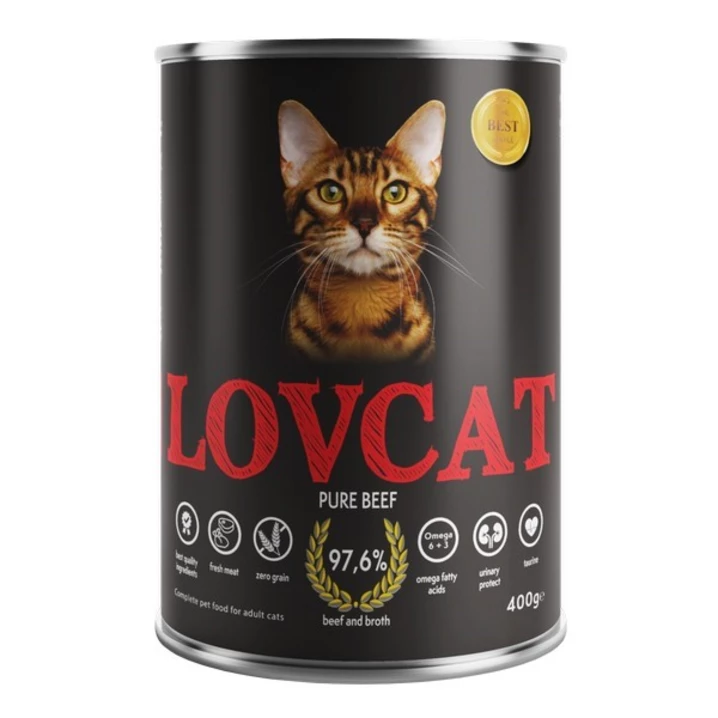LOVCAT Pure Beef - monobiałkowa, wysokomięsna, mokra karma dla kota, wołowina - 2
