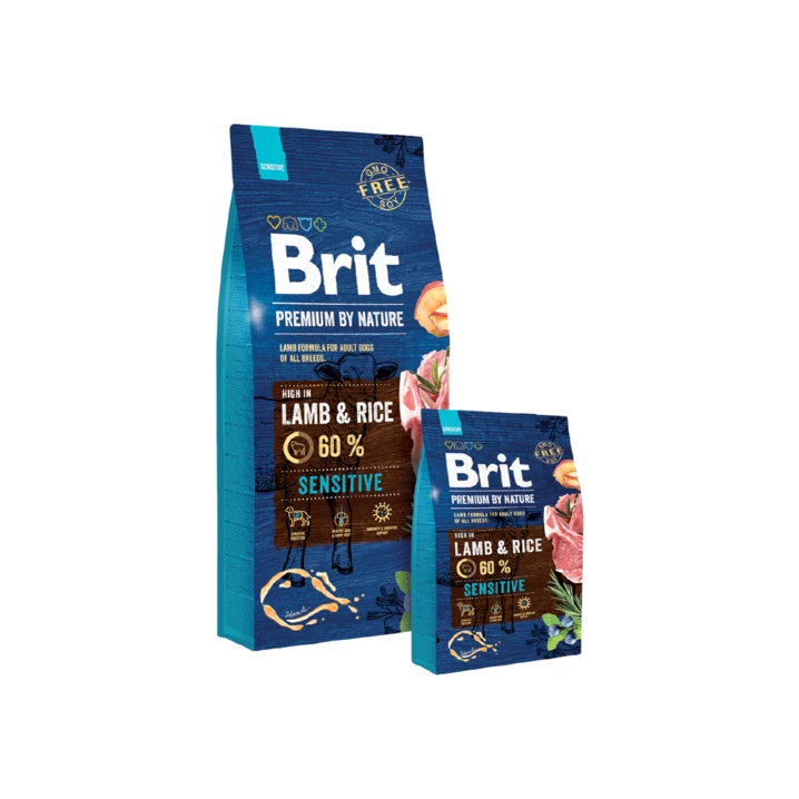 BRIT Premium By Nature Sensitive - sucha karma dla dorosłego psa z wrażliwym przewodem pokarmowym, jagnięcina