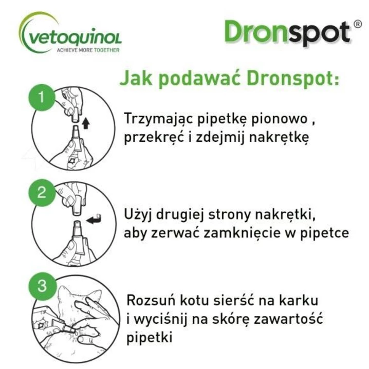 DRONSPOT - krople odrobaczające dla średnich kotów o wadze od 2,5 do 5 kg 0,7 ml - 4