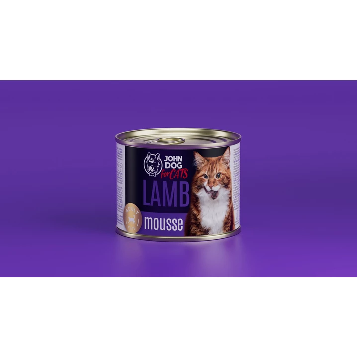 JOHN DOG for cats - monobiałkowa, mokra karma dla kota, mus z jagnięciny