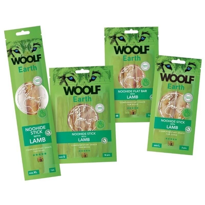 WOOLF Earth - twarde, w pełni naturalne gryzaki dla psa, z żelatyny wołowej i jagnięciny