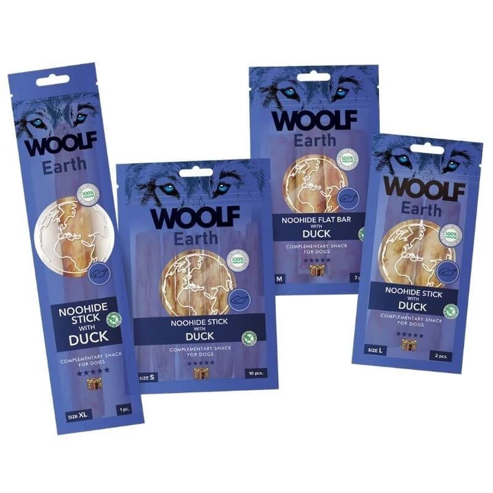 WOOLF Earth - twarde, w pełni naturalne gryzaki dla psa, z żelatyny wołowej i kaczki
