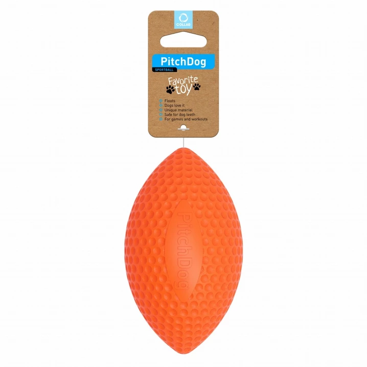 PITCHDOG SportBall - piłka rugby dla psa z lekkiej i wytrzymałej pianki, pomarańczowa - 2