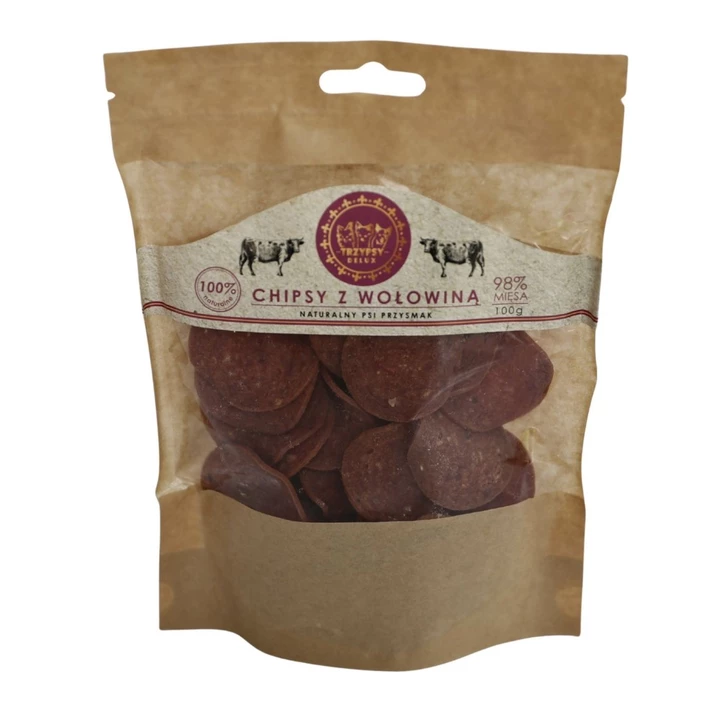 TRZYPSY chipsy z wołowiną - aromatyczne, naturalne przysmaki dla psów 100 g