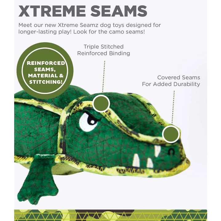 OUTWARD HOUND Xtreme Seamz Alligator - wytrzymała zabawka dla psa - aligator - 2