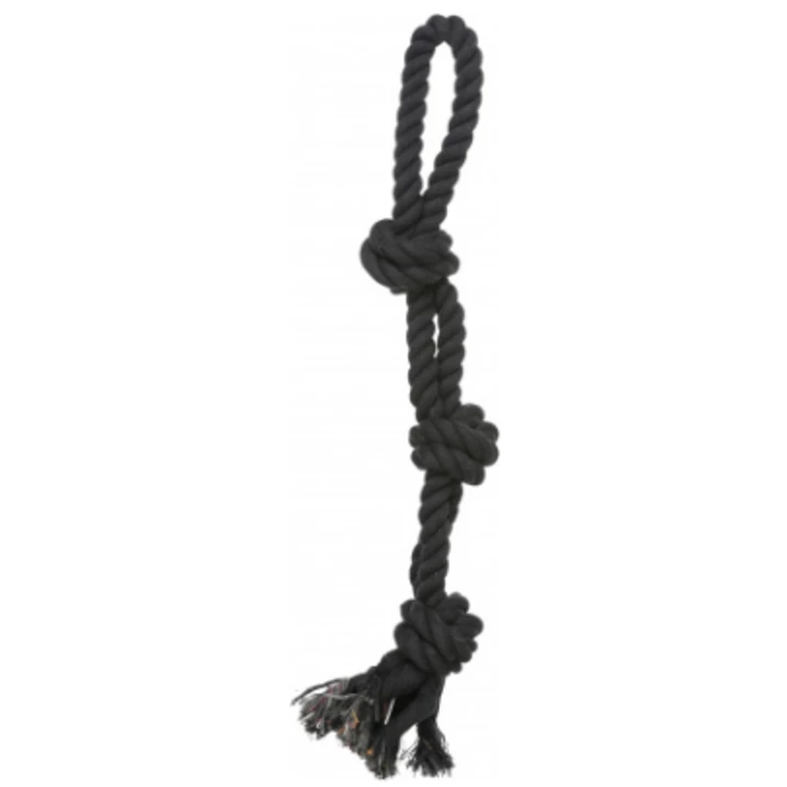 TRIXIE mocny, podwójny bawełniany sznur z rączką i trzema węzłami, 60 cm - 4
