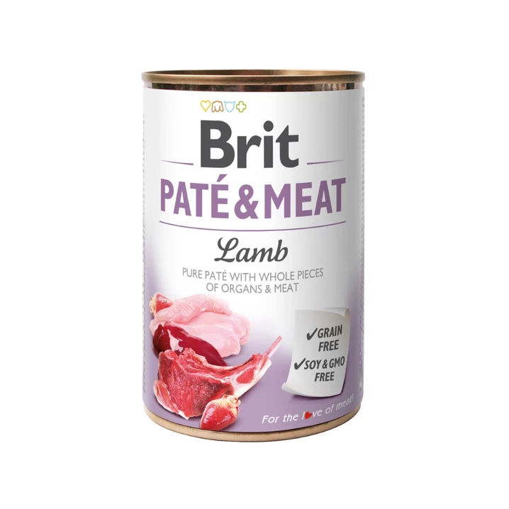 BRIT Pate & Meat Lamb - puszka dla psa w formie musu z kawałkami mięsa, jagnięcina