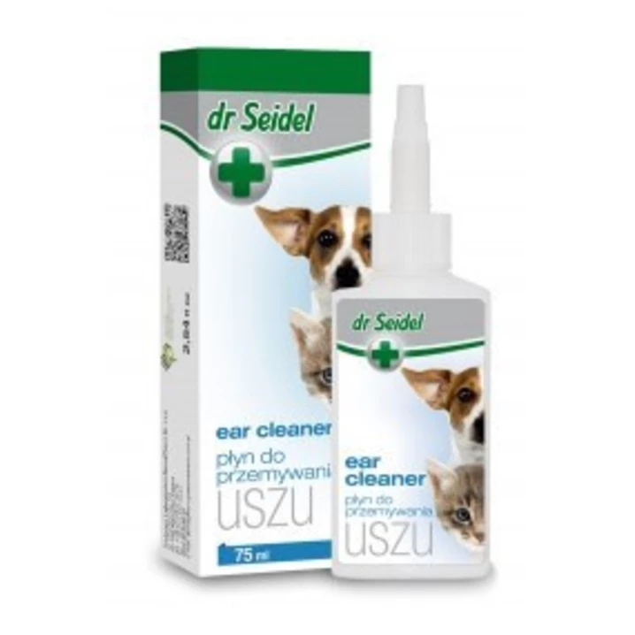 DR SEIDEL - płyn do przemywania uszu dla psów i kotów z wygodnym aplikatorem 75 ml