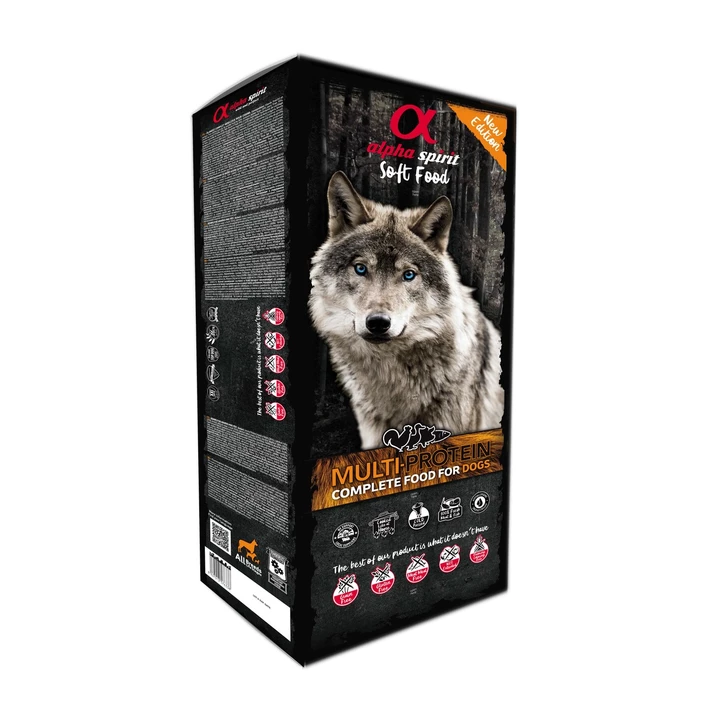 ALPHA SPIRIT Multiprotein - półwilgotna karma dla psów 9kg - 45 x 200g