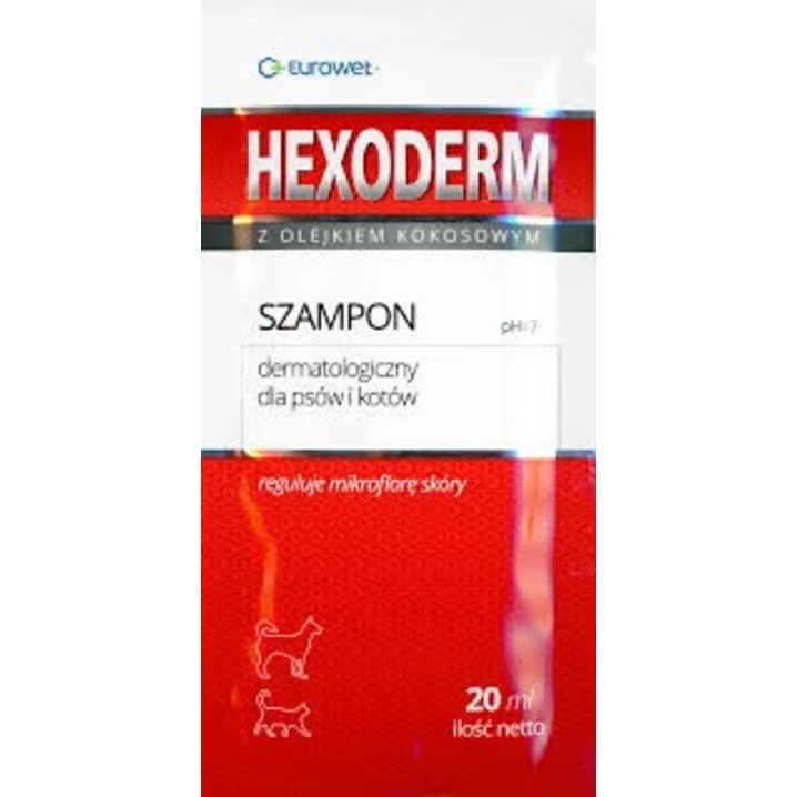 EUROWET Hexoderm - szampon dermatologiczny dla psów i kotów 20 ml