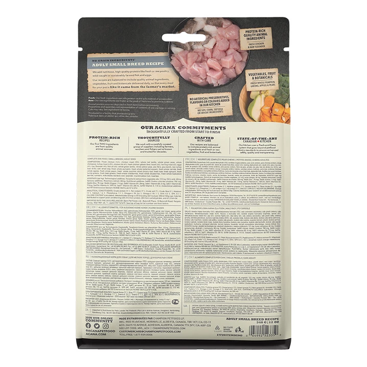 ACANA Adult Small Breed Recipe - bezzbożowa, sucha karma dla psów dorosłych ras małych, drób i ryby - 2