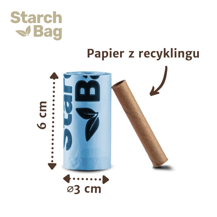 STARCHBAG kompostowalne BIO worki na odchody dla psa 8 rolek po 15 sztuk, niebieskie - 5