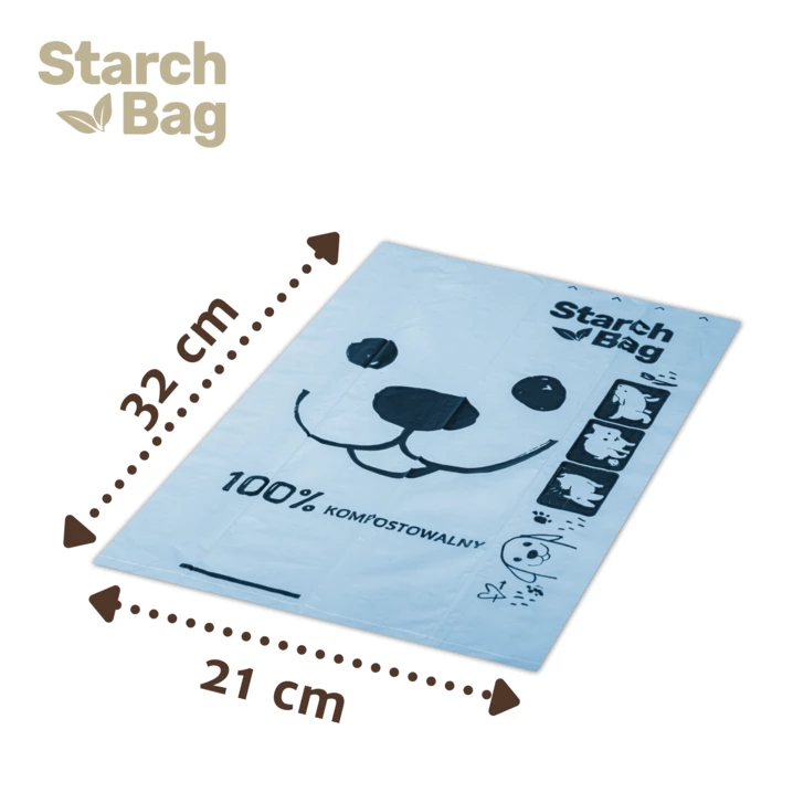 STARCHBAG kompostowalne BIO worki na odchody dla psa 8 rolek po 15 sztuk, niebieskie - 4