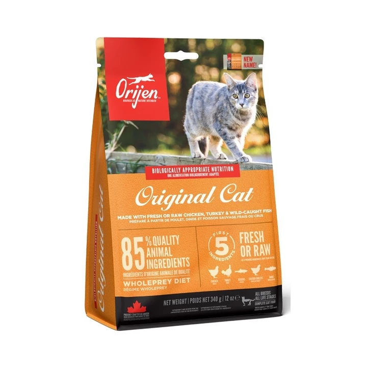 ORIJEN Original Cat - bezzbożowa, sucha karma dla kotów z drobiem, rybami i świeżymi jajami 340 g