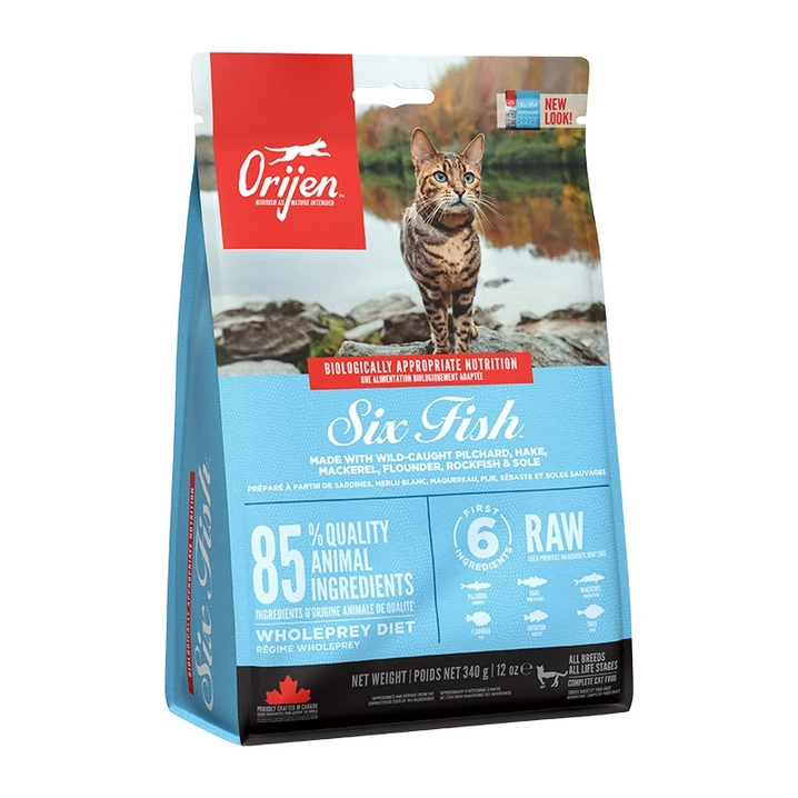 ORIJEN Six Fish - bezzbożowa, sucha karma dla kotów z rybami 340 g