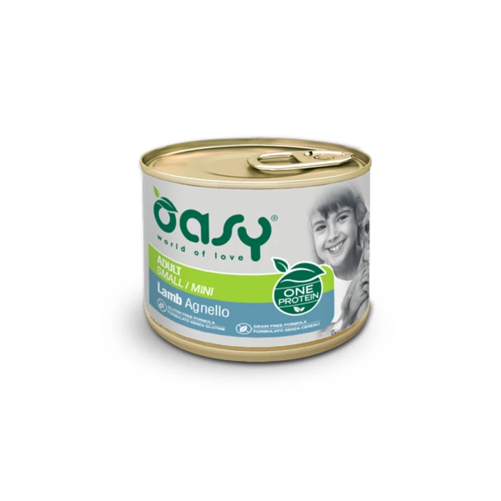 OASY One Protein Adult Small/Mini - monobiałkowa, mokra karma dla psa w formie pasztetu, jagnięcina 200g