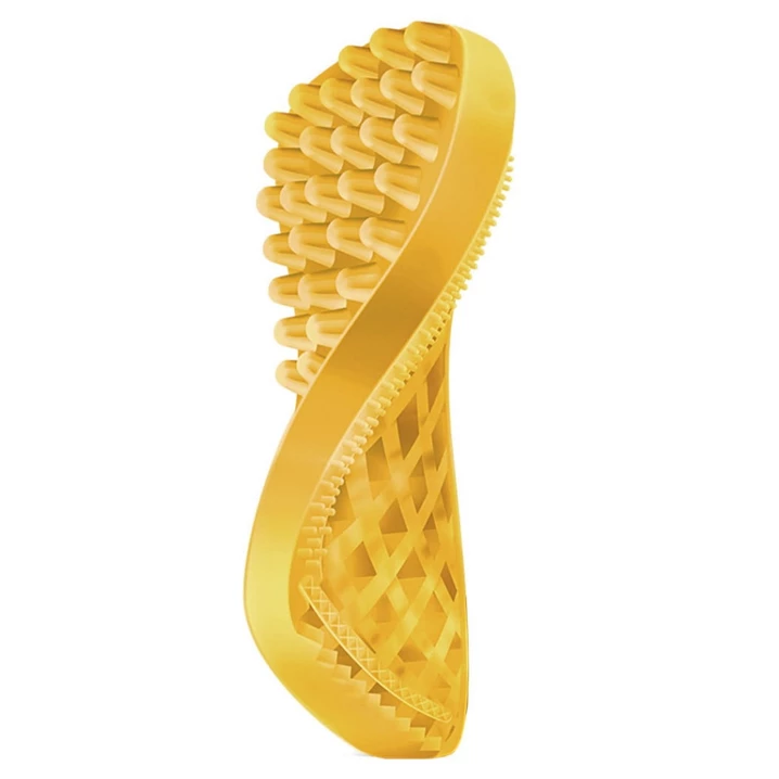 PET+ME Medium Silicone Brush Yellow - szczotka silikonowa dla psów o sierści krótkiej i gęstej, jedwabistej i szorstkiej