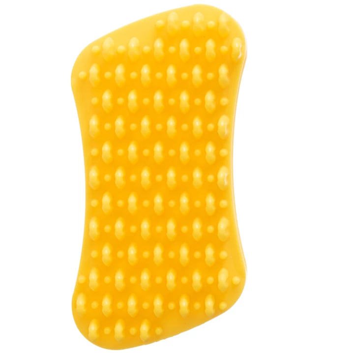 PET+ME Medium Silicone Brush Yellow - szczotka silikonowa dla psów o sierści krótkiej i gęstej, jedwabistej i szorstkiej - 3