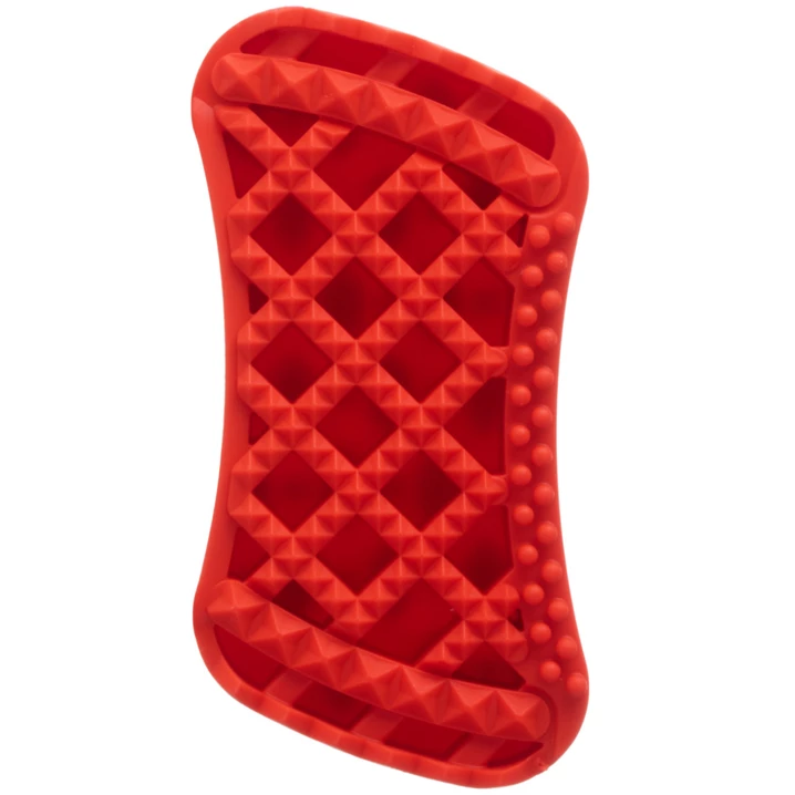 PET+ME Medium Silicone Brush Red - szczotka silikonowa dla psów, do gęstej i długiej sierści z grubym podszerstkiem - 4