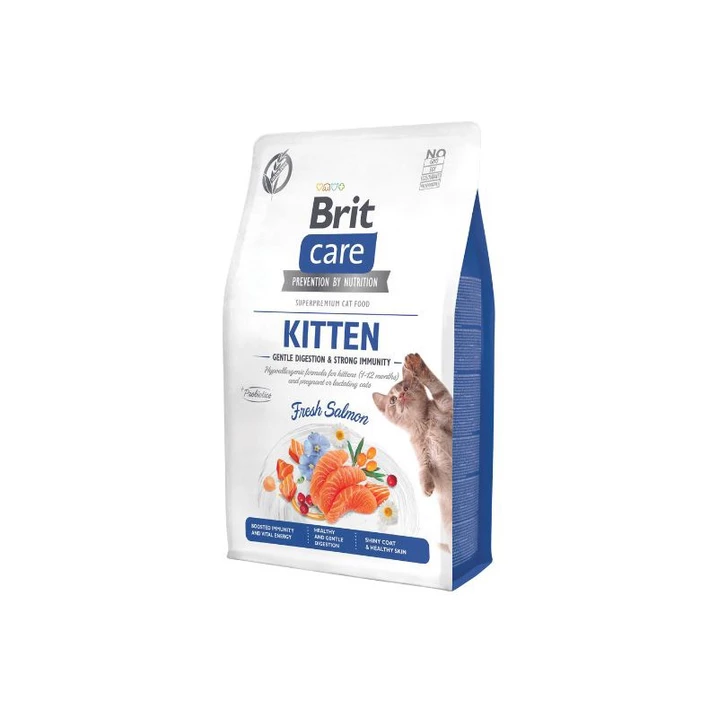 BRIT CARE Kitten Gentle Digestion & Strong Immunity - sucha, bezzbożowa karma dla kociąt, łosoś 400 g