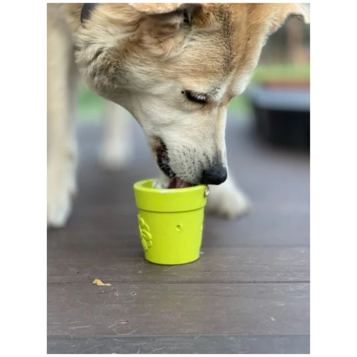 SODA PUP Flower Pot - kauczukowa doniczka dla psa do wypełniania jedzeniem, zielona - 2