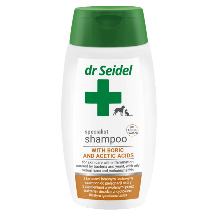 DR SEIDEL - szampon z kwasem borowym i octowym dla psów i kotów 220 ml