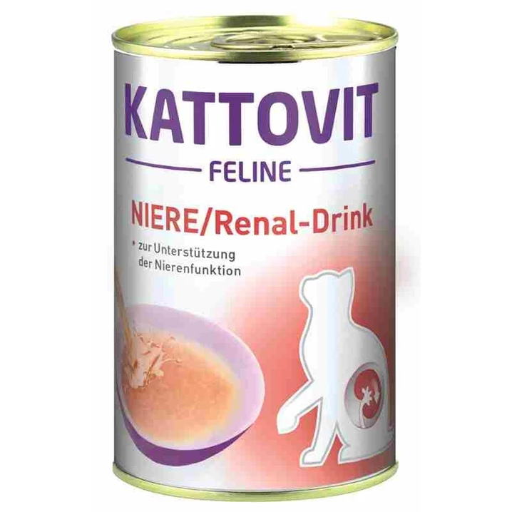 KATTOVIT Niere Renal Drink - płynna karma, zupka dla kotów z chorobami nerek, z kurczakiem 135 ml