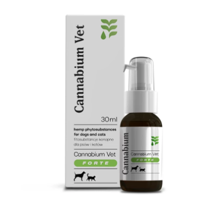 CANNABIUM VET FORTE olejek konopny 10% , wysokostężony CBD dla psów i kotów 30 ml