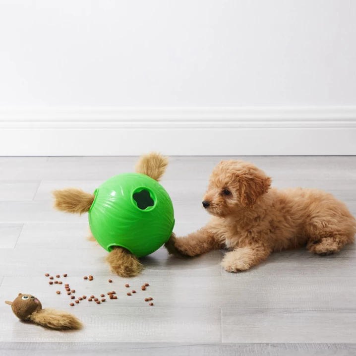 OUTWARD HOUND Nina Ottosson Dog Snuffle Treat Ball - łamigłówka dla psa, piłka wiewiórkami - do zabawy i na smakołyki - 3