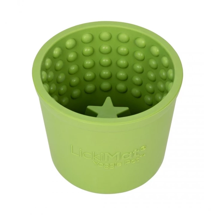 LICKIMAT Yoggie Pot - zabawka w kształcie garnuszka dla psa, do wypełnienia jedzeniem, zielony