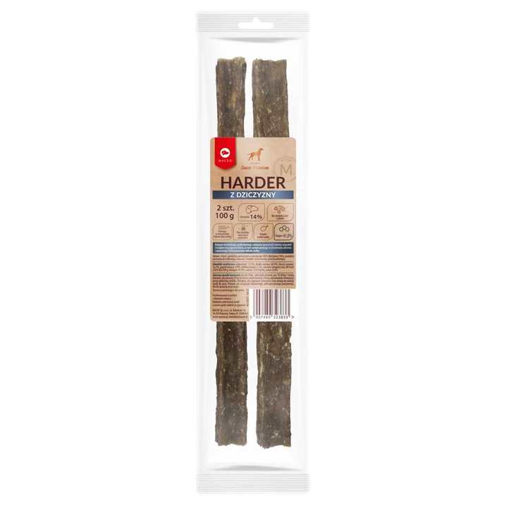 MACED Super Premium Harder z Dziczyzną - mięsny gryzak dla psa z wysoką zawartością kolagenu, rozmiar M,  30cm, 2szt