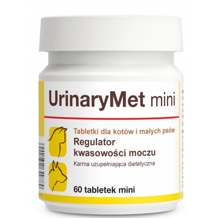 DOLFOS UrinaryMet mini - regulator kwasowości moczu dla kotów i małych psów, 60 tabletek