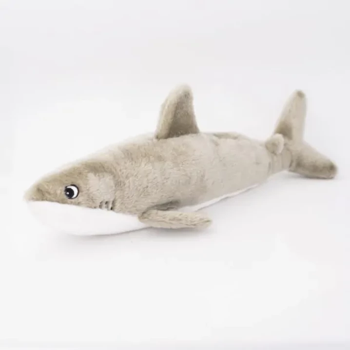 ZIPPYPAWS Plush Jigglerz - bardzo duży pluszowy rekin, zabawka z piszczałkami dla psa - 2