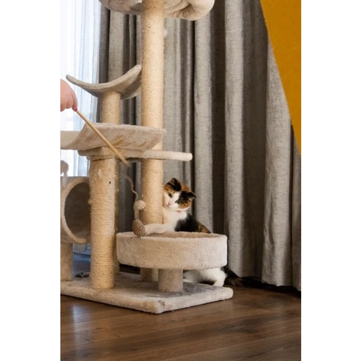 ZOLUX Ethi'cat - wędka dla kota z ekologicznych materiałów, z rattanowym sercem i piórkami 44cm - 3