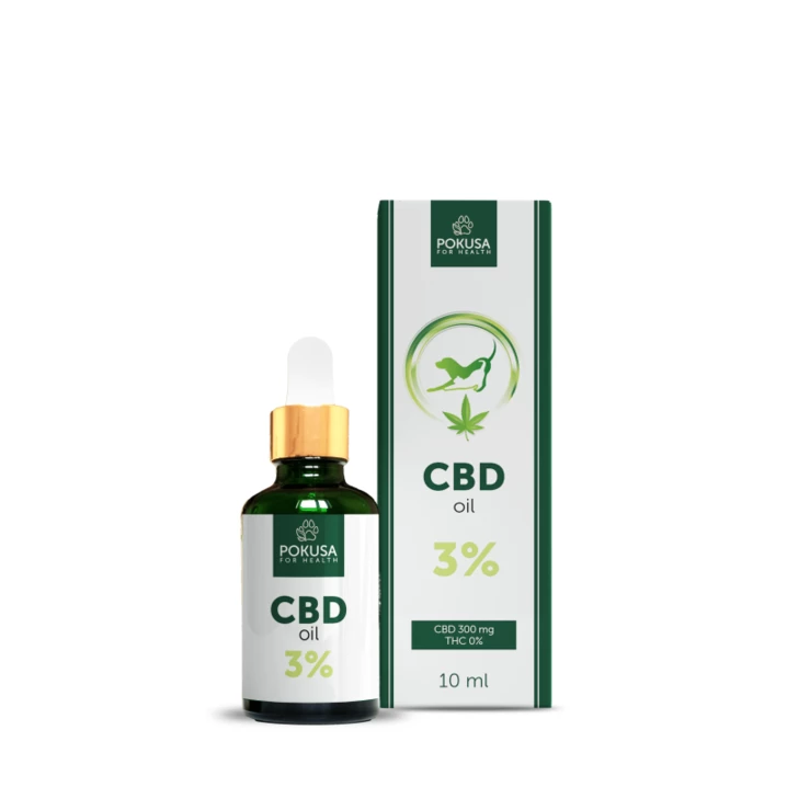 POKUSA GreenLine CBD oil 3% - olejek CBD z olejem z łososia dla psów i kotów 10ml