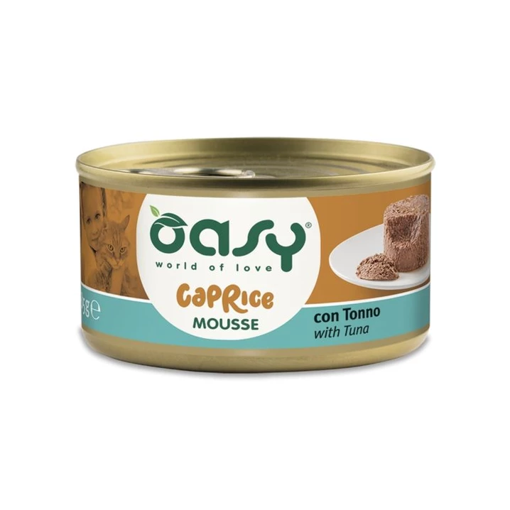 OASY Caprice Mousse - pełnoporcjowa, mokra karma dla kota, delikatny mus z tuńczykiem 85g