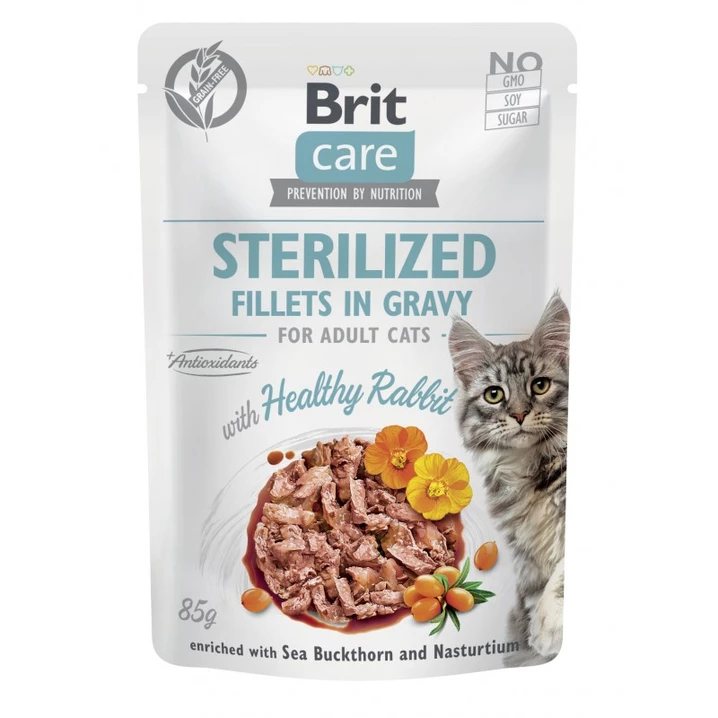 BRIT CARE Cat Pouches Sterilized - saszetka dla kota z kurczakiem i królikiem 85 g