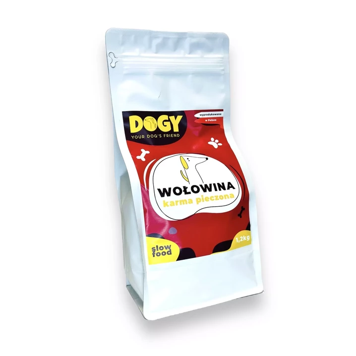 DOGY Karma Pieczona - sucha karma dla psów dorosłych z wołowiną 1,2kg