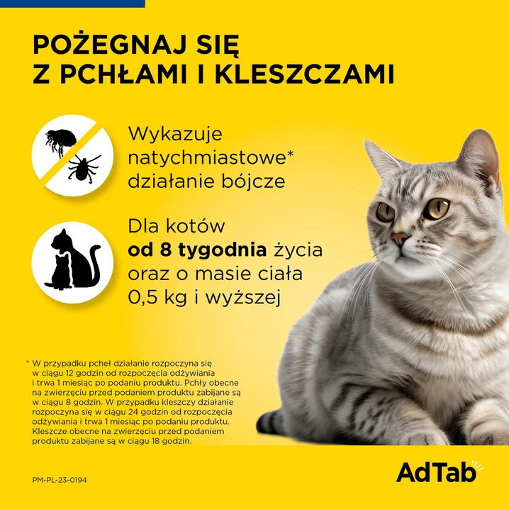 ELANCO AdTab 48 mg - tabletka na pchły i kleszcze dla kotów o wadze 2 - 8 kg - 4