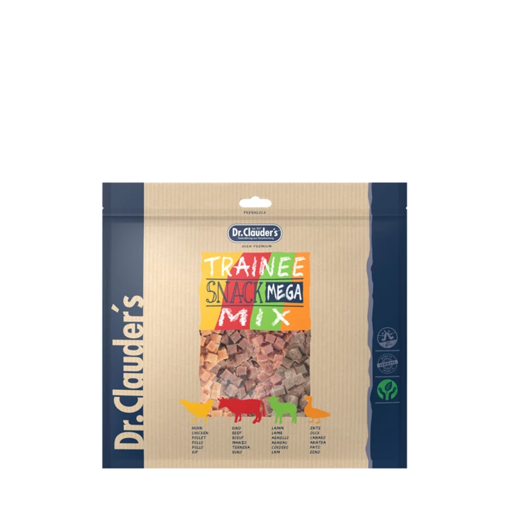 DR. CLAUDER'S TRAINEE SNACK MEGA MIX - mięsne przysmaki treningowe dla psów dorosłych i szczeniąt, mix smaków 500g