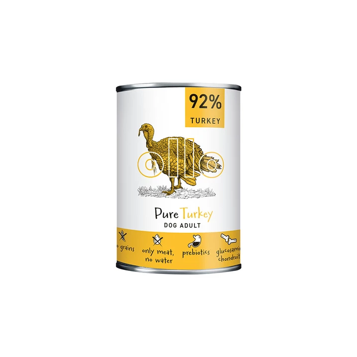 OLLO Pure Turkey - mokra karma dla psa o bardzo wysokiej zawartości mięsa mięśniowego, czysty indyk 400g