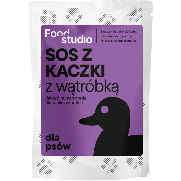 FOOD STUDIO CHEFS Sos dla psów z kaczki z wątróbką, pyszny i zdrowy dosmaczacz do karmy dla psa 100ml