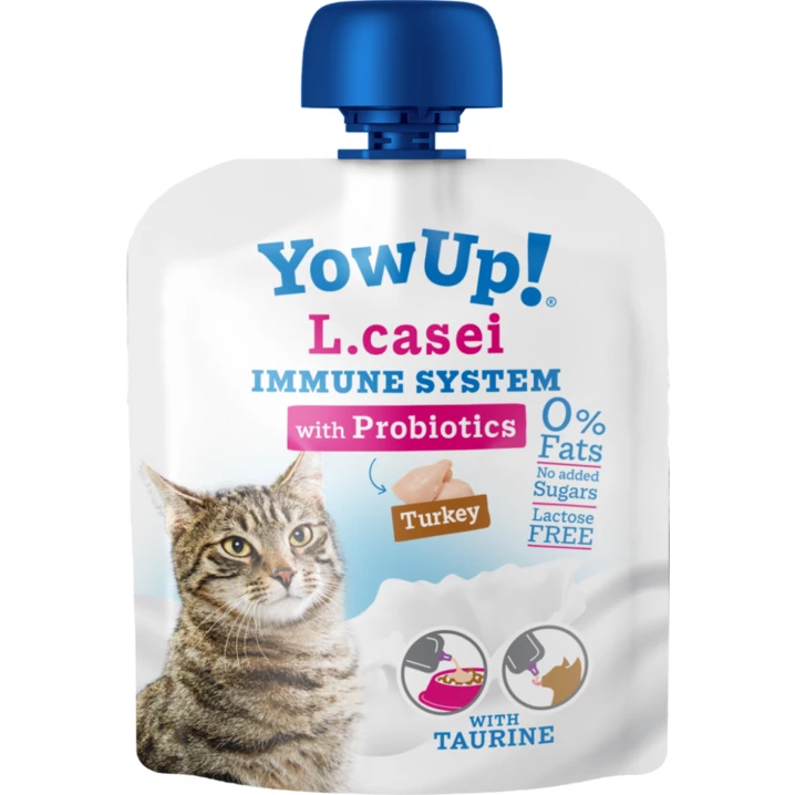 YOW UP! L. Casei Immune System - bezlaktozowy jogurt dla kota z probiotykami, z indykiem 85g