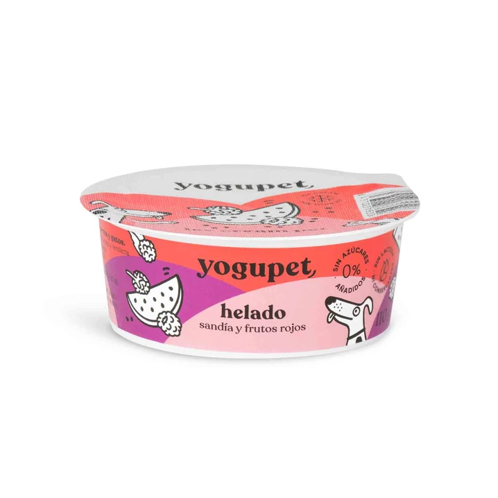 YOGUPET Red Ice - lody dla psa i kota, jogurt do mrożenia z arbuzem, czerwonymi jagodami i burakiem 110g