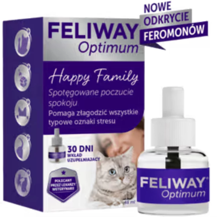 CEVA Feliway  Optimum - feromony uspokajające dla kotów, wkład uzupełniający 48 ml, na 30 dni