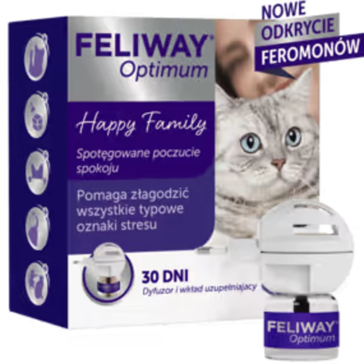 CEVA Feliway  Optimum - feromony uspokajające dla kotów dyfuzor + wkład 48 ml, na 30 dni