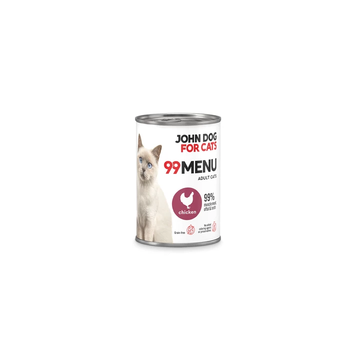JOHN DOG for cats 99 MENU - mięsna, mokra karma dla kota dorosłego, kurczak - 2