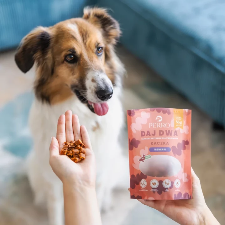 PERRO Daj Dwa! -  mięsne smakołyki, monobiałkowe treningówki dla psa z kaczki 85g - 2